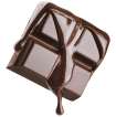 Chocolate pastry flavor icon - square piece of chocolate with chocolate syrup dripping down it.